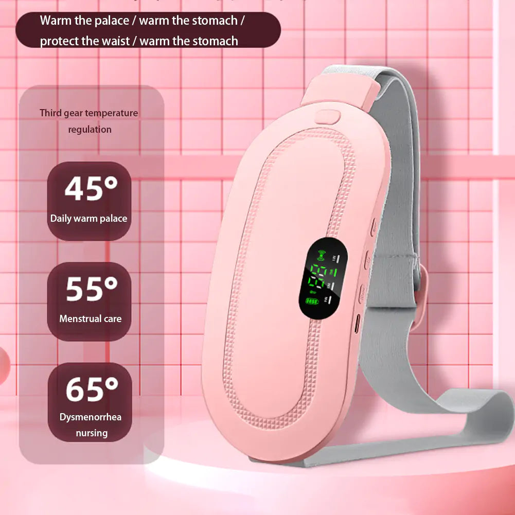 Showing pink Abdominal Massage Belt with temperature control