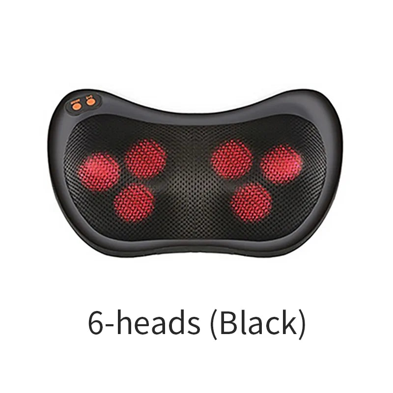 Showing 6 heads black Portable Electric Massage Pillow