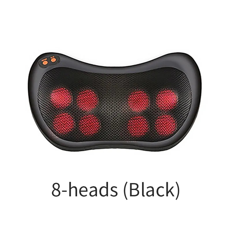 Showing Black 8 heads Portable Electric Massage Pillow