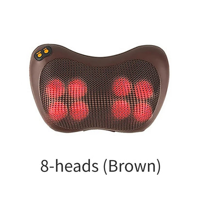 Showing Brown Portable Electric Massage Pillow with led