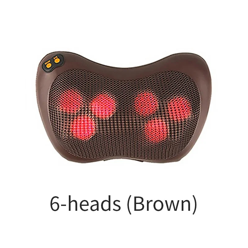 Showing 6 heads brown Portable Electric Massage Pillow