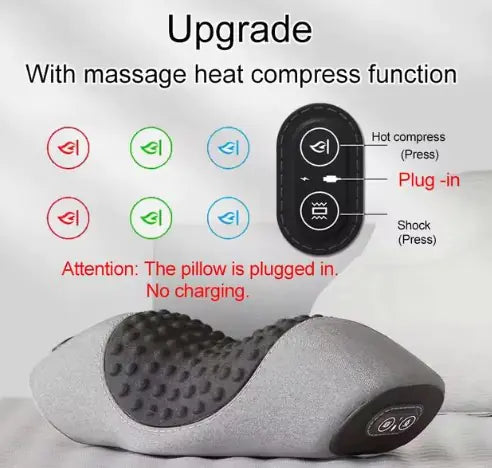 Showing buttons and functions of Portable Neck Massager Pillow