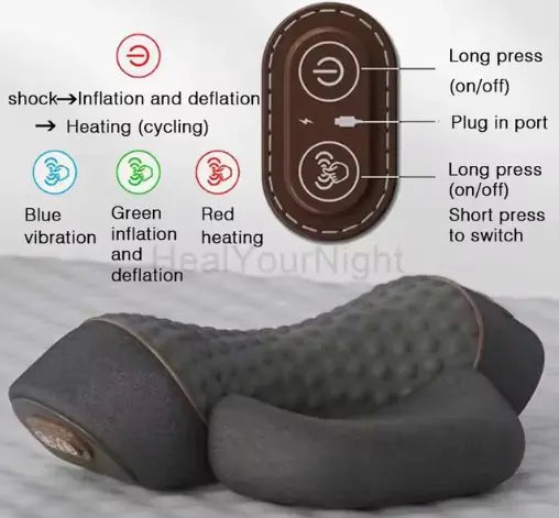 Buttons and functions Portable Neck Massager Pillow