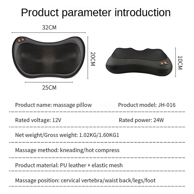 Showing Portable Electric Massage Pillow description